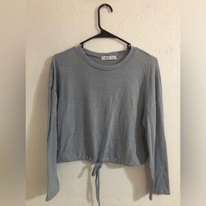 Hoodie light blue gray crop top